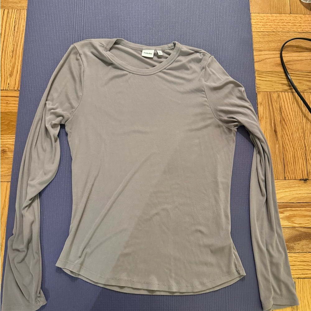 Grey Sunday best stretchy long sleeve tee